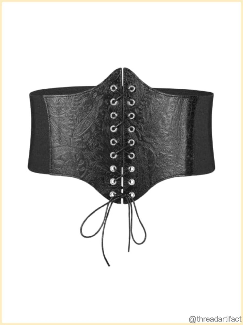 Synthetic Leather Corset Belt Waist Cincher Lace Up Elastic Belt